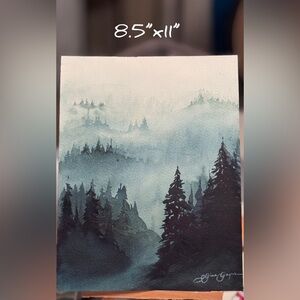 Forest Landscape Watercolor Art